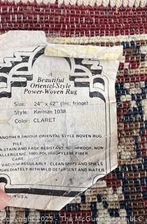 Kerman Style Machine Made Area Rug.  24" x 42"
