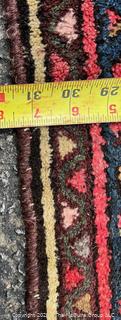 Wool Hand Woven Persian Shiraz Area Rug on Blue Ground.  31" x 50"