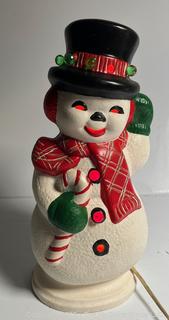 Ceramic Snowman with Bulb. 