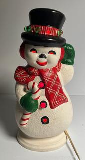 Ceramic Snowman with Bulb. 