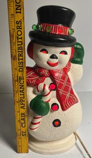 Ceramic Snowman with Bulb. 