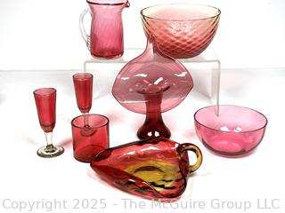 Group of Ruby Glassware