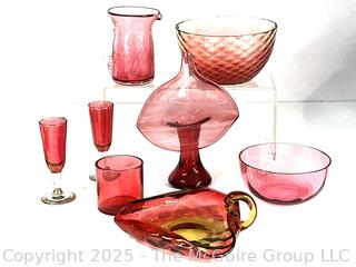Group of Ruby Glassware