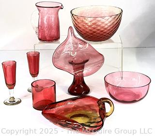 Group of Ruby Glassware