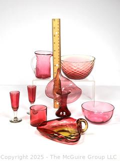 Group of Ruby Glassware