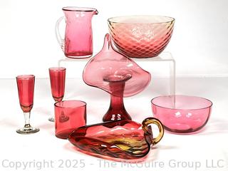 Group of Ruby Glassware