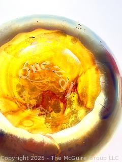 Signed Art Nouveau Quezal Iridescent Studio Art Glass Trumpet Vase 