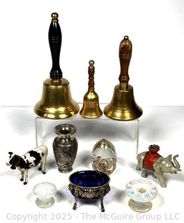 Hand Bells, Paperweight, Salt Cellar, Glass Knobs and More