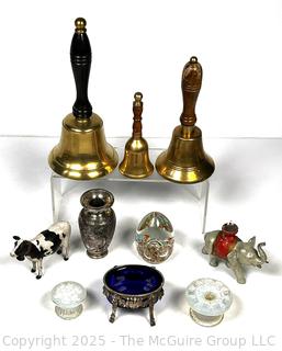 Hand Bells, Paperweight, Salt Cellar, Glass Knobs and More