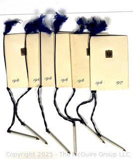 Six (6) 1916 United States Naval Academy Season Hops Dance Cards