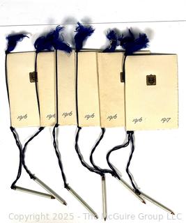 Six (6) 1916 United States Naval Academy Season Hops Dance Cards