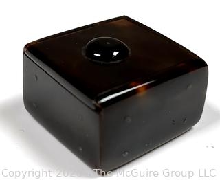 Small Carved Shell Box. 1.25" x 1.25" x .75"
