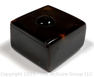 Small Carved Shell Box. 1.25" x 1.25" x .75"