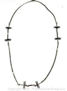 Sterling Silver Dragon Fly Chain Necklace.  23"