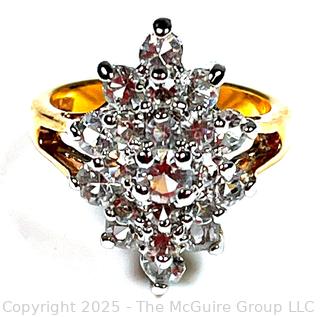 Cubic Zirconia in Gold Plated Band Ring 