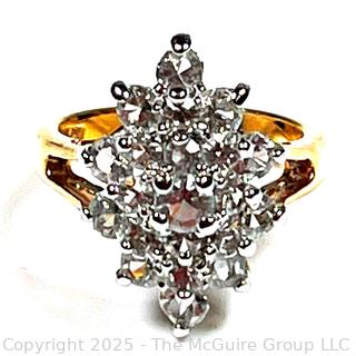 Cubic Zirconia in Gold Plated Band Ring 