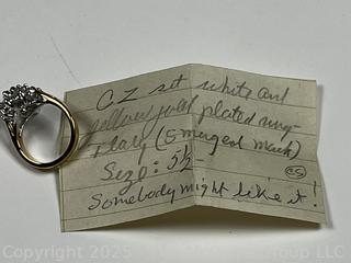 Cubic Zirconia in Gold Plated Band Ring 