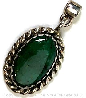 Sterling Silver with Inset Stone Pendant.