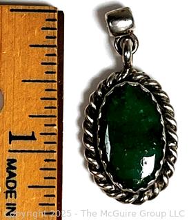 Sterling Silver with Inset Stone Pendant.