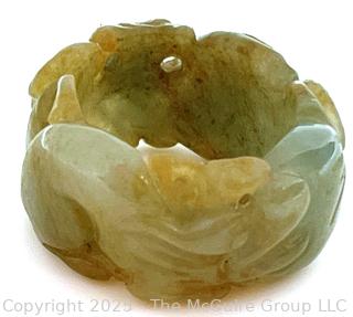 Carved Nephrite Jade Band Ring.  