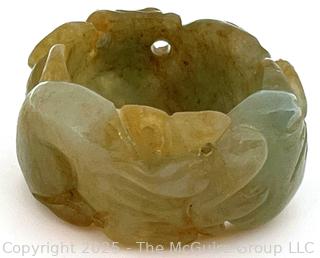 Carved Nephrite Jade Band Ring.  