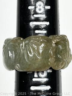 Carved Nephrite Jade Band Ring.  