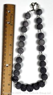 Large Hawaiian Carved Lavender Coral Bead Necklace. 20"