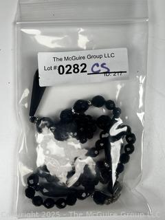 Onyx with Sterling Silver Drop Pendant Necklace with Earrings