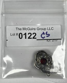 Sterling Silver Marcasite with Garnet Pendant