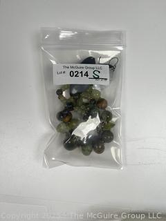 Graduated Green Agate Stone Bead Necklace with Matching Earrings