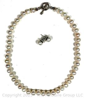 Fresh Water Pearl Necklace with Matching Earrings