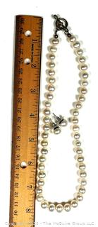 Fresh Water Pearl Necklace with Matching Earrings