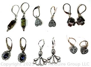 Six (6) Pairs of Silver Dangle Earrings