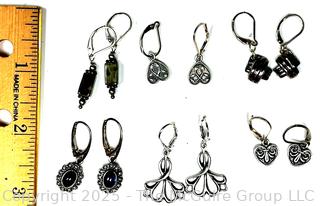 Six (6) Pairs of Silver Dangle Earrings