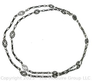 Sterling Silver Chain with Accents.  48"