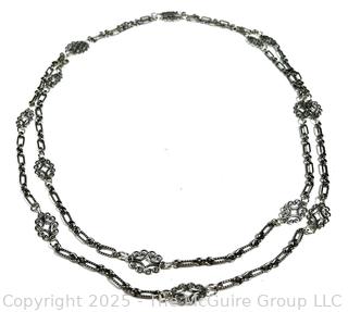 Sterling Silver Chain with Accents.  48"
