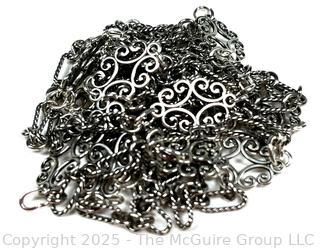 Sterling Silver Chain with Accents.  48"
