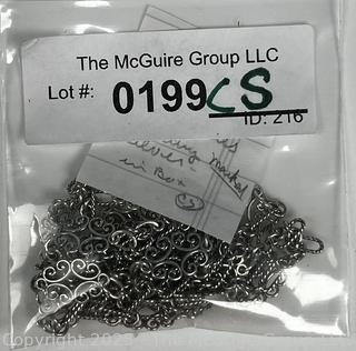Sterling Silver Chain with Accents.  48"