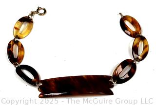 Openwork Shell Bracelet with 14KT Gold Clasp and Links. 