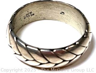 Braided Sterling Silver Men's Ring, Mexico.