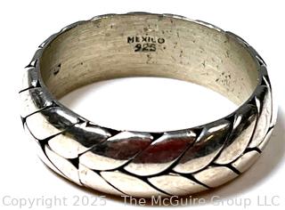 Braided Sterling Silver Men's Ring, Mexico.