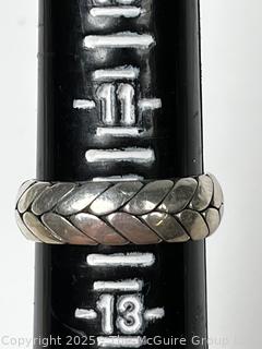 Braided Sterling Silver Men's Ring, Mexico.