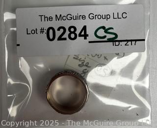Sterling Silver Band Ring with Flower Relief	
