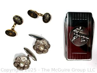 Cufflinks and Pocket Knife Money Clip