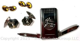 Cufflinks and Pocket Knife Money Clip