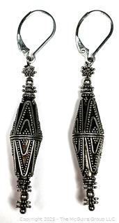 Tibetan Sterling Silver Bead Earrings