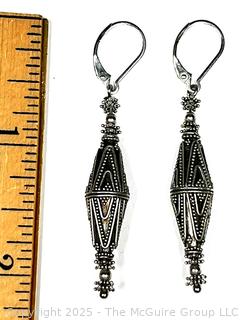 Tibetan Sterling Silver Bead Earrings