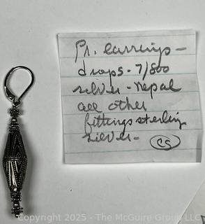 Tibetan Sterling Silver Bead Earrings
