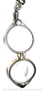 Double Sided Magnetic Sterling Silver Pendant on Chain Necklace.  18"