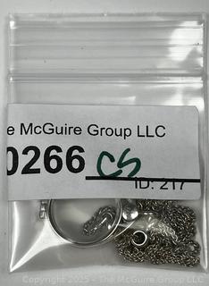 Double Sided Magnetic Sterling Silver Pendant on Chain Necklace.  18"